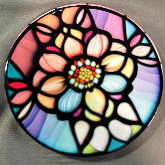 Set of 4 Stained Glass Style Ceramic Coasters - Picture 5 of 5